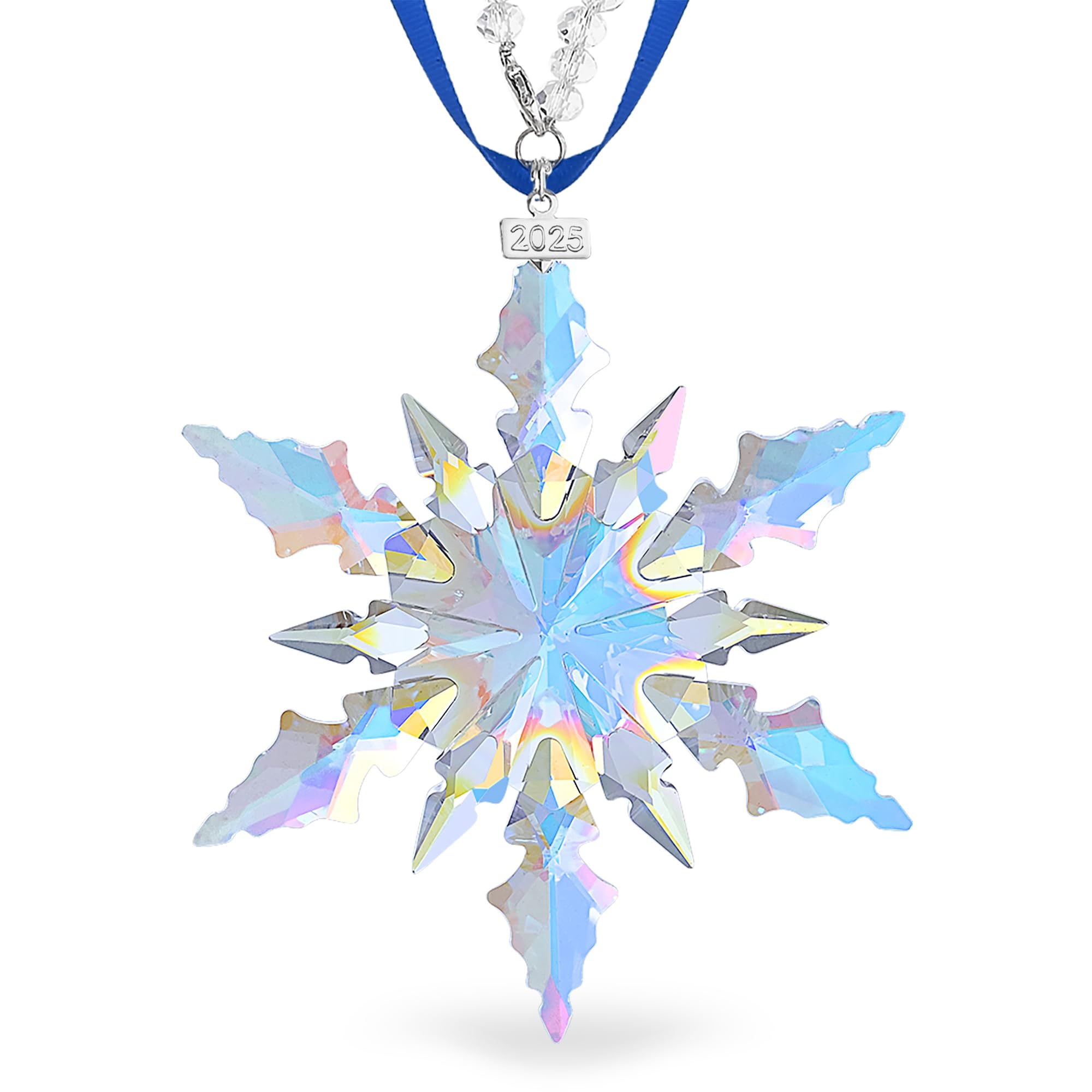 2025 Annual Christmas Ornaments Crystal Snowflake Star - Christmas Tree Ornaments Pendant Crystal Sun Catcher Home Hanging Decor