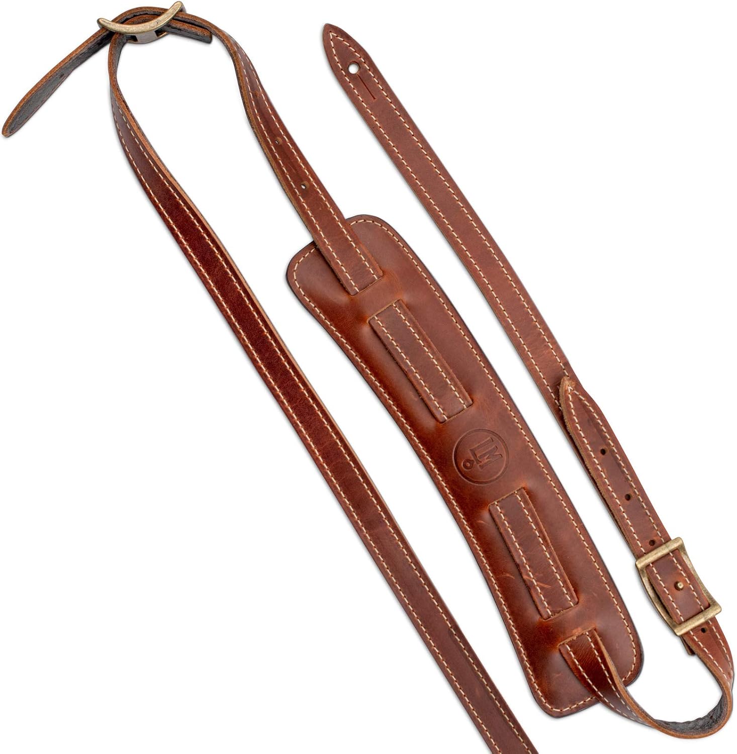 LM Products Vintage Pad Guitar Strap - Luxe Edition, Cognac