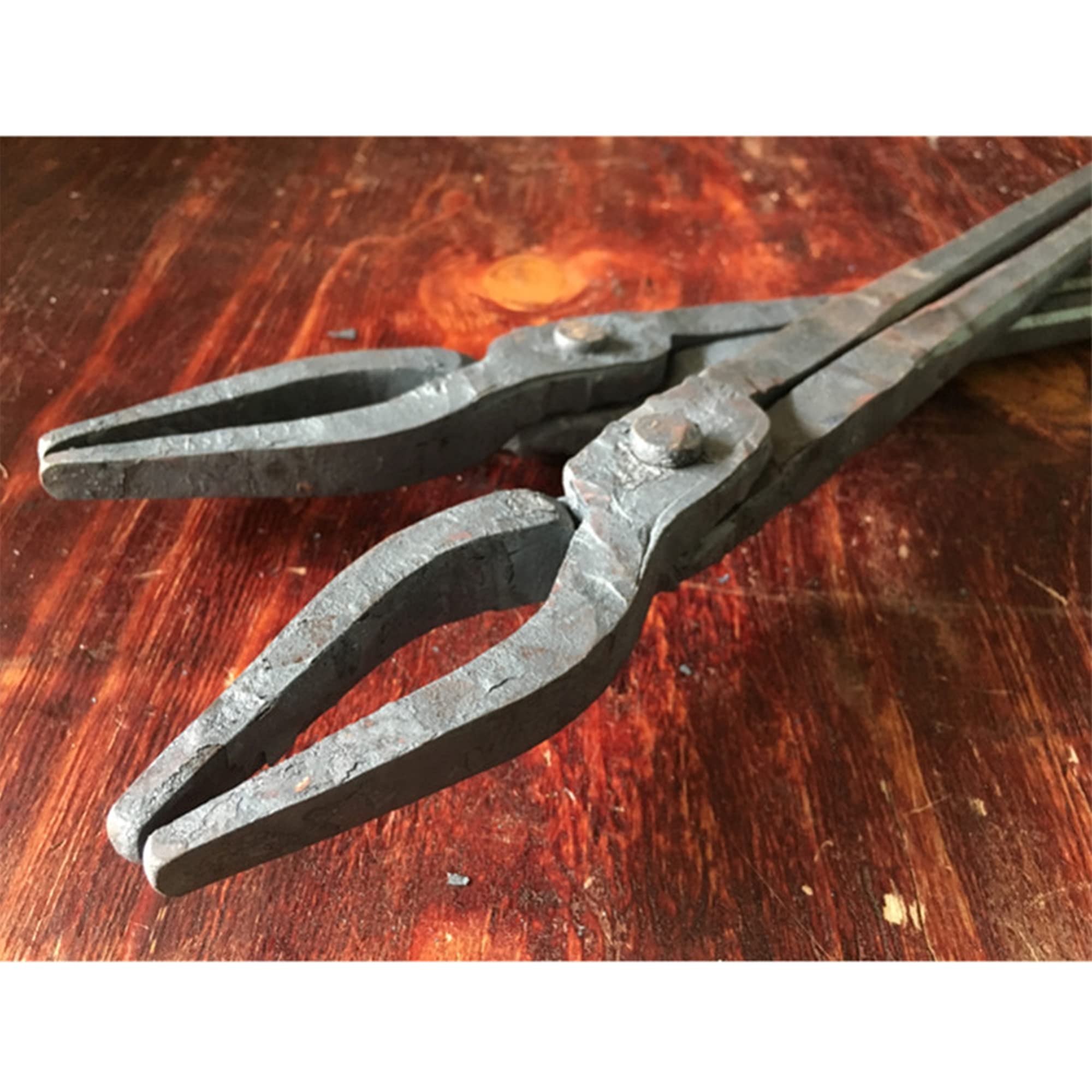 Tenaza de forja Pinzas de herrero Pinzas planas Pinzas de boca afiladas 70cm 1.25kg Tenaza de forja Forja del yunque del herrero del ingeniero