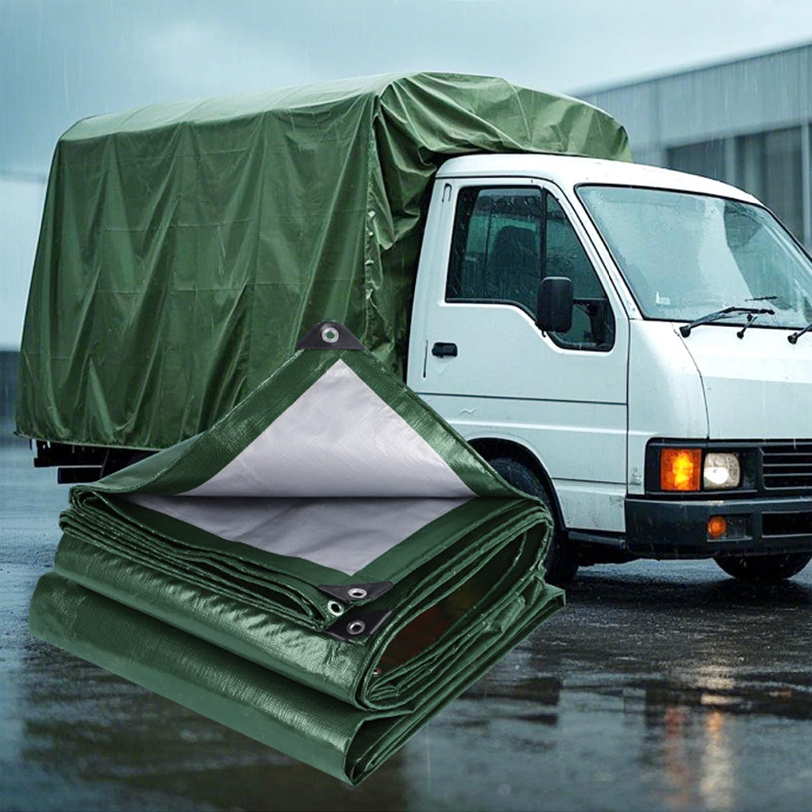 Bâche de Protection 1.8 x 3 m Imperméable et Résistante, Anti UV Bâche Étanch avec Oeillets, Épaisse et Durable pour Jardin, Tonnelle, Camping, Abri de Jardin, Vert
