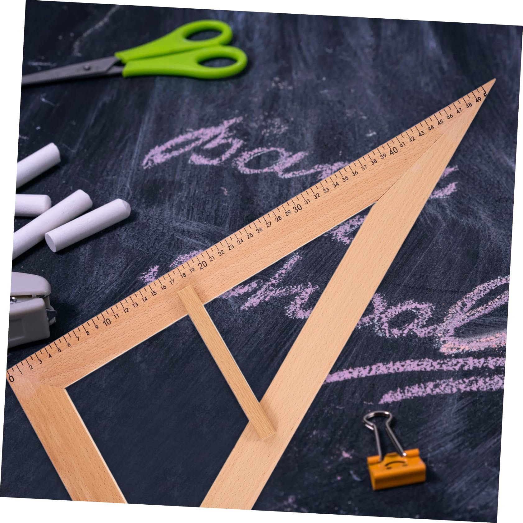 Tofficu 3stücke Holz-messwerkzeug Geometrie-dreieck Für Lehrer Und Schüler Präzises Messlineal Aus Hartholz Für Unterricht Und Kreative Projekte