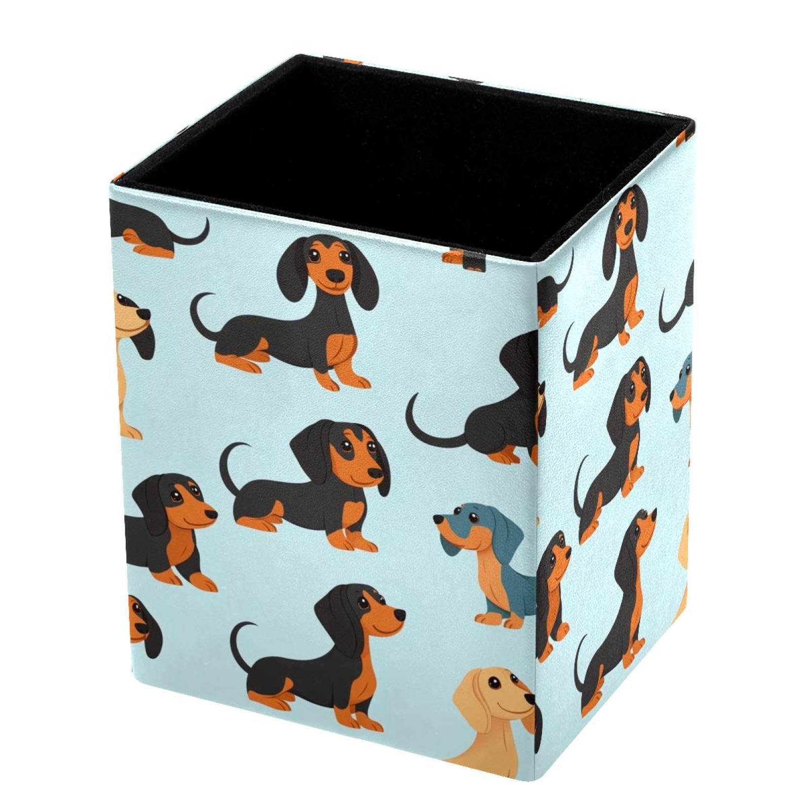 VAPOKF Pencil Holders for Desk, Dachshund Printed Pen Holders Pen Pot Makeup Brushes Storage Desktop Stationery Supplies Organiser for Home Office