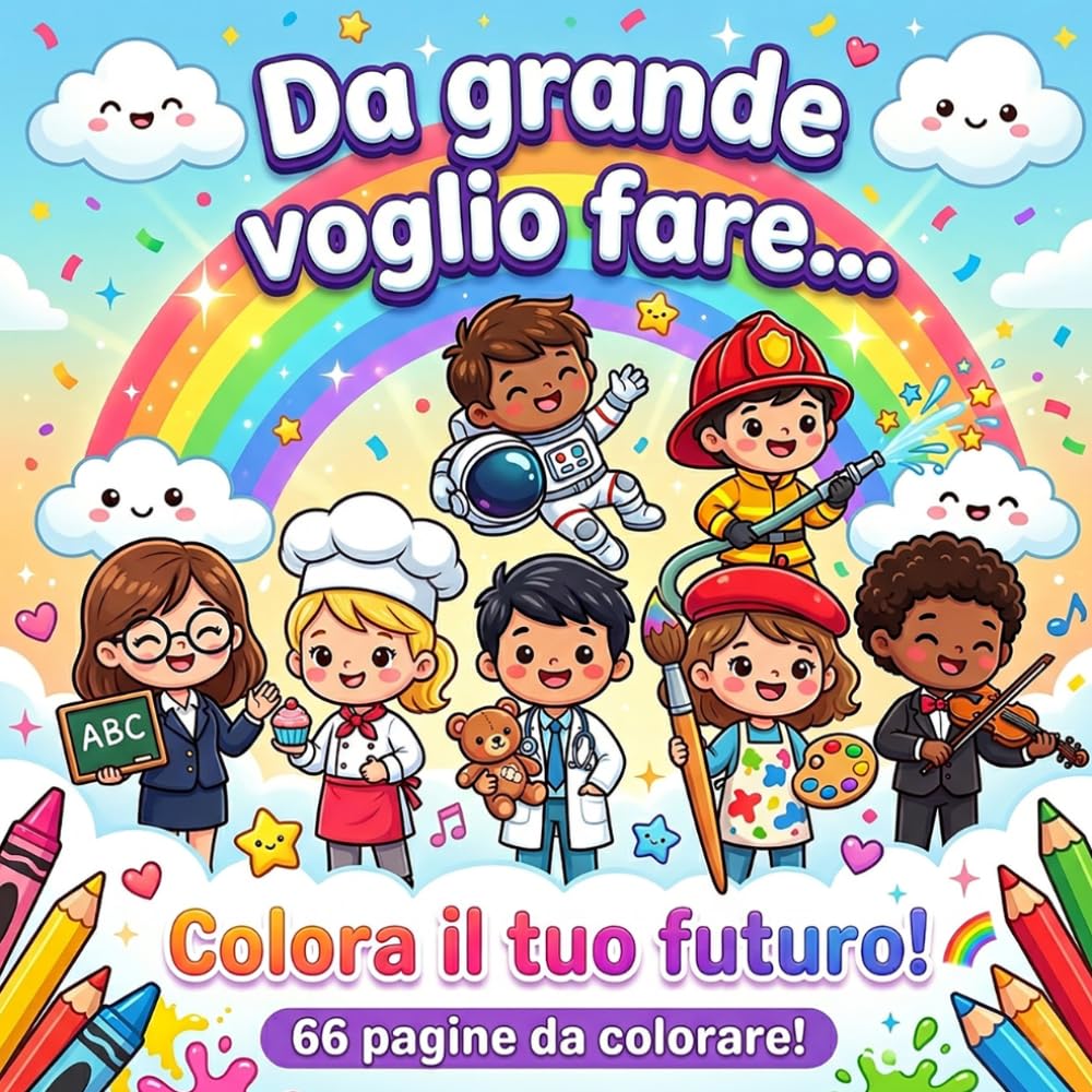 Da grande voglio fare… Colora il tuo futuro!: Libro da colorare per bambini 3-8 anni | Oltre 30 mestieri kawaii da scoprire e colorare | Idea regalo originale