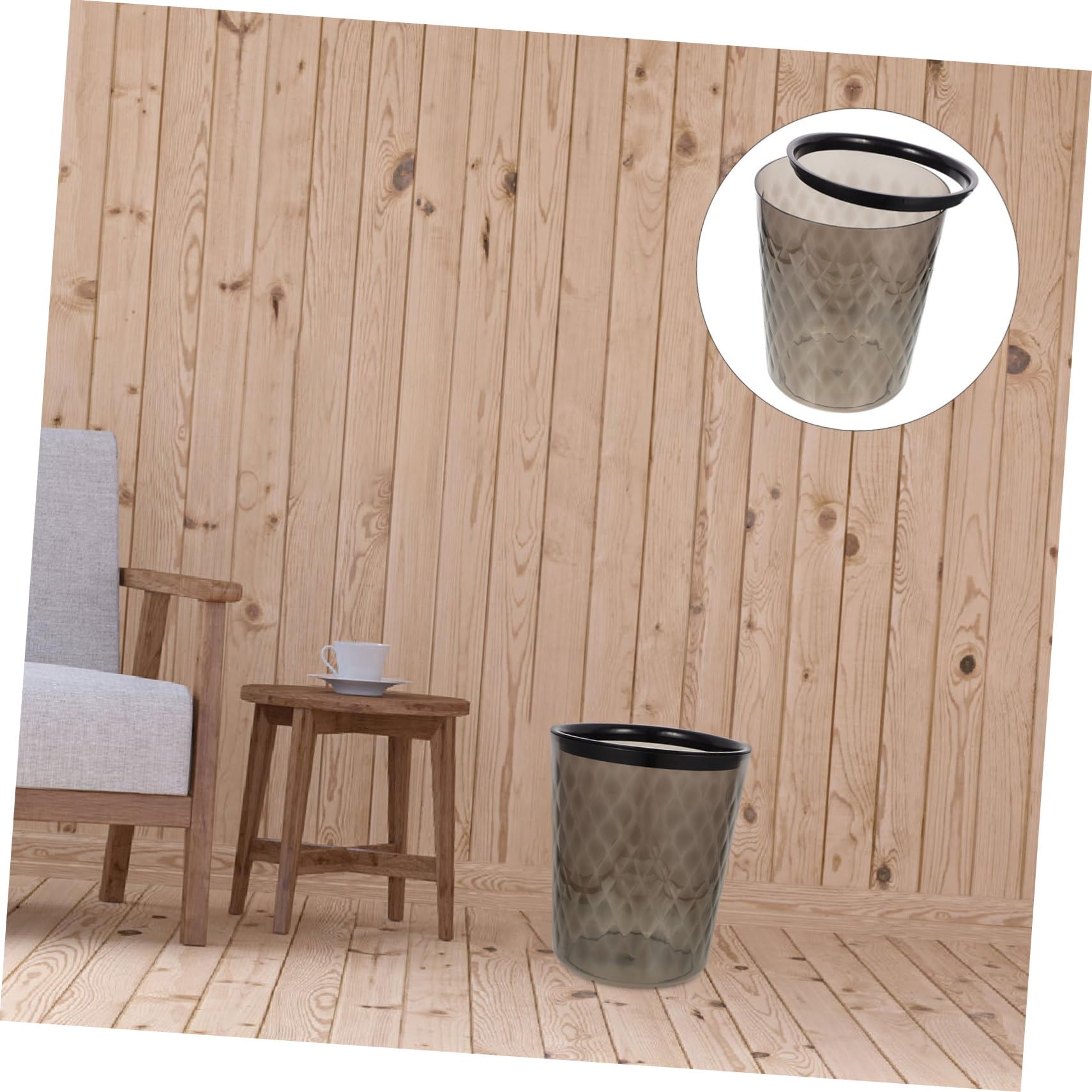 FONDOTIN Modern Rectangle Plastic Trash Can Waste Bucket Small Office Bedroom Rubbish Can