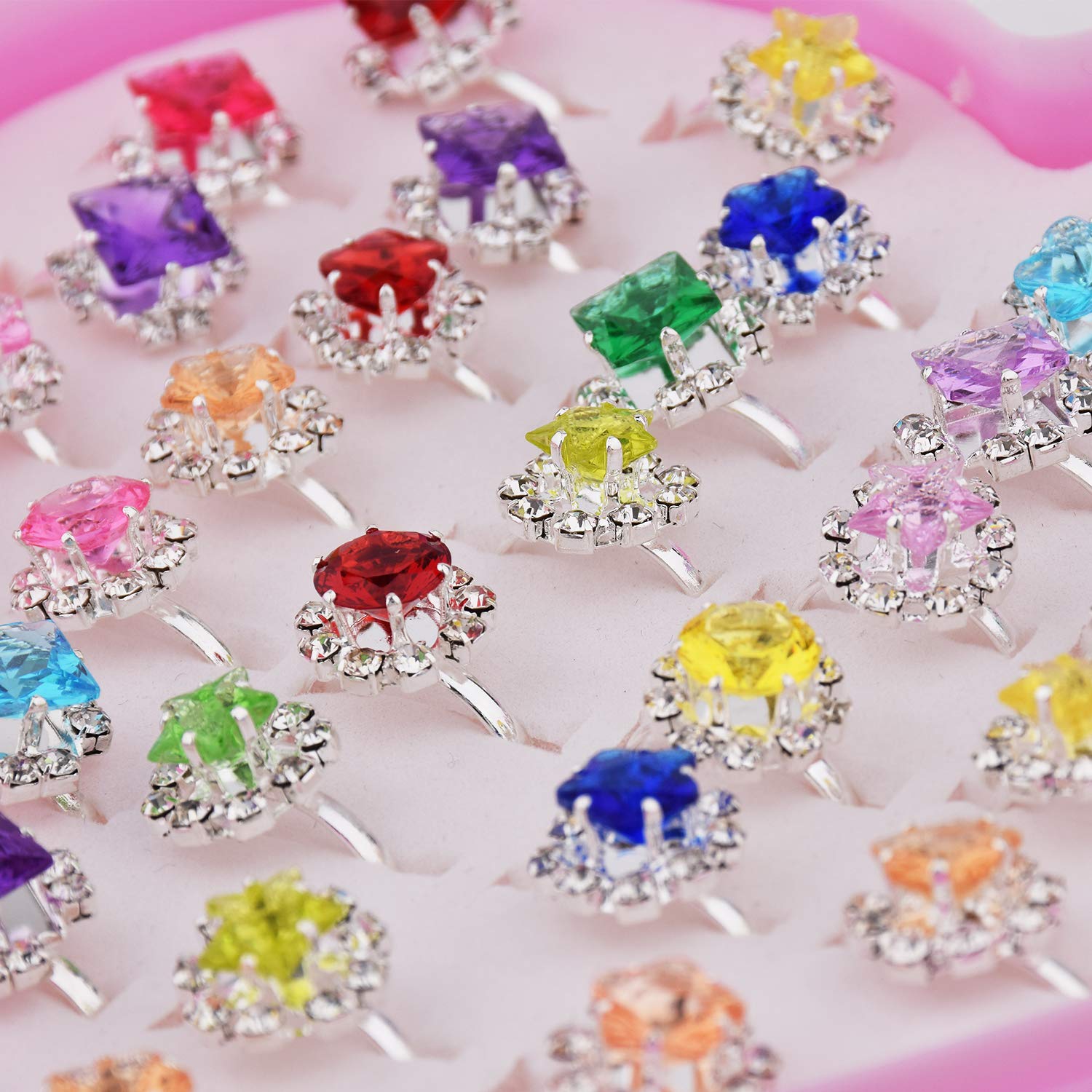 Snapklik.com : Sunmall 36pcs Little Girl Adjustable Rhinestone Gem ...