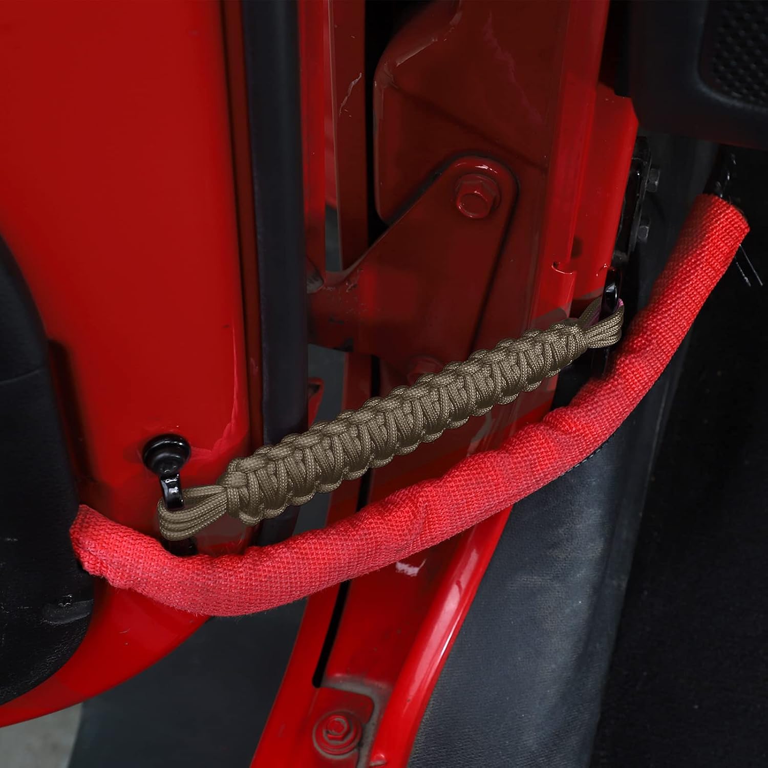 RT-TCZ Door Limiting Straps 550 Pound Strength Durable Swing Limiter for 1996-2022 Jeep Wrangler CJ YJ TJ JK JKU JL,2 Pack (Military Green)