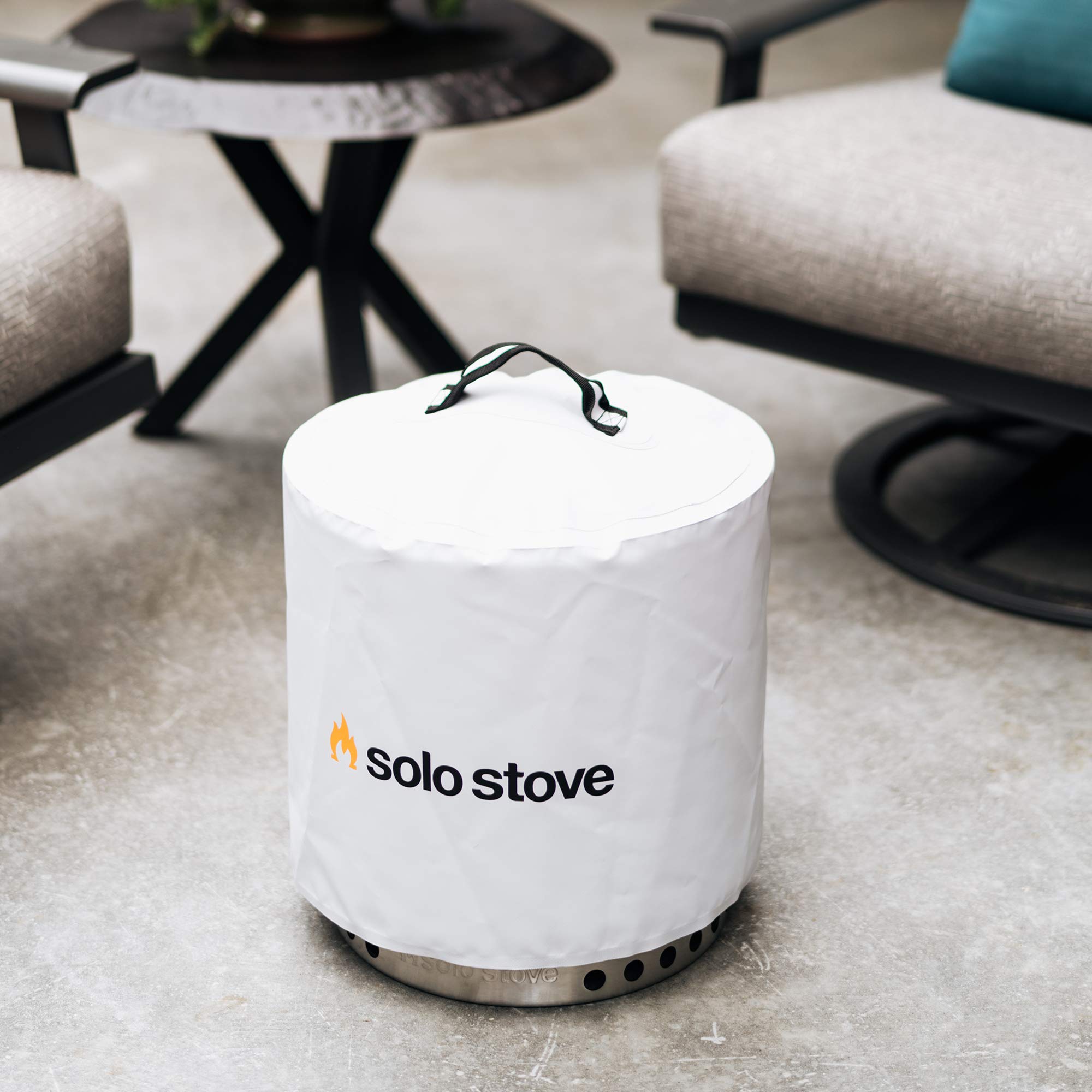 Solo Stove Protezione Ranger, Copertura Protettiva, Accessori per Braciere Ranger, Impermeabile, Poliestere Rivestito in PVC con Supporti Interni in Alluminio, ⌀ 45,5 cm, Altezza 38 cm, Bianco