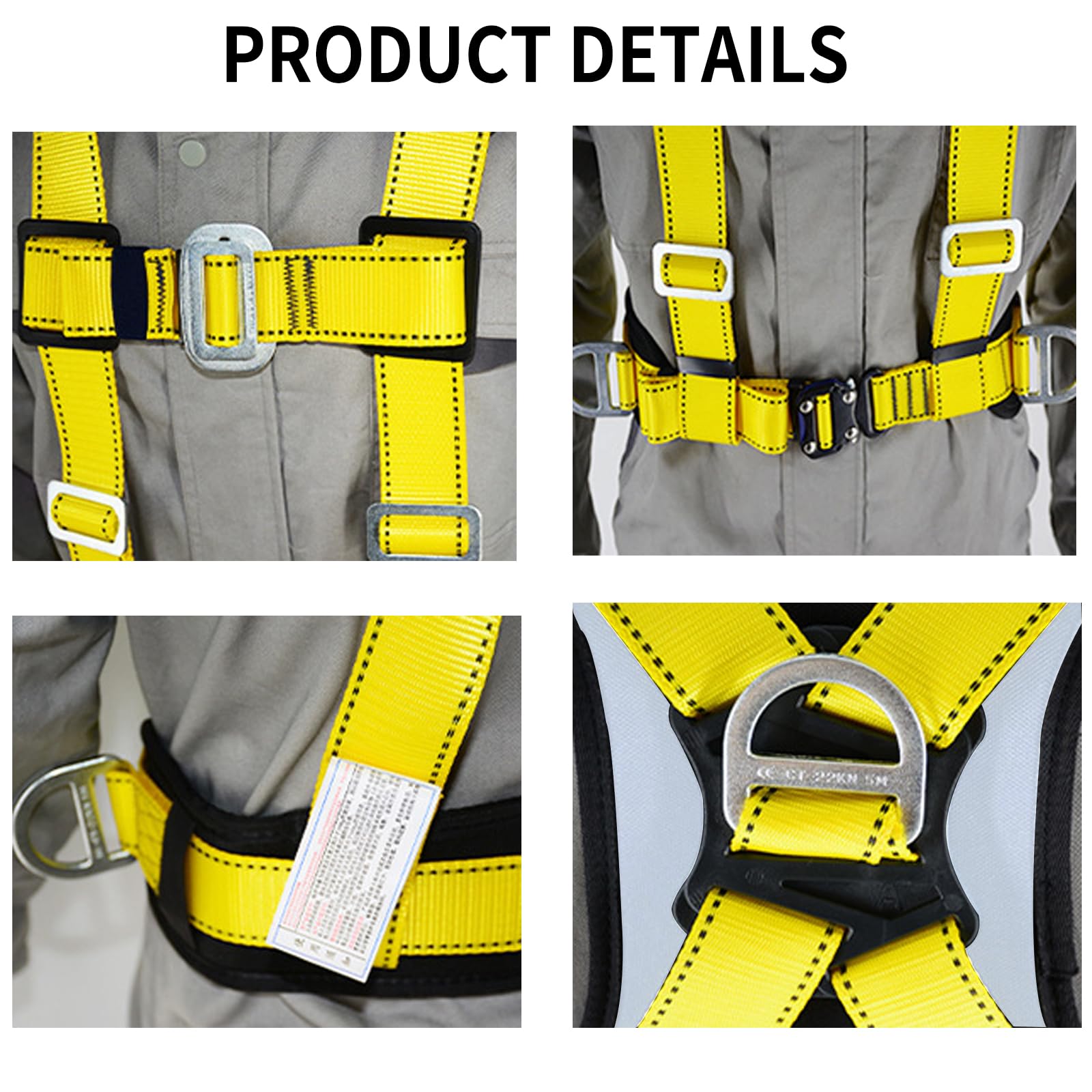 Imbracatura di Sicurezza Anticaduta, Imbracatura Anticaduta con Spallaccio Staccabile Carico 90 kg, Ergonomica Regolabile Imbrago per il servizio di soccorso alpino all'aperto