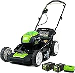 Greenworks 80V 21" Brushless Cordless (Push) Lawn Mower (75+ Compatible Tools), (2) 2.0Ah Batteries and 30 Minute Rapid Charger Included