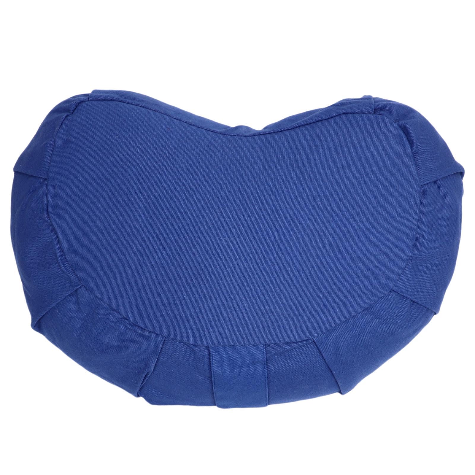 AMONIDA Cojín de Meditación de Media Luna con Cáscaras de Trigo Sarraceno, Cómodo Soporte para Meditar en Casa, Oficina o Al Aire Libre, Funda de Algodón, 41 X 24 X 12 Cm