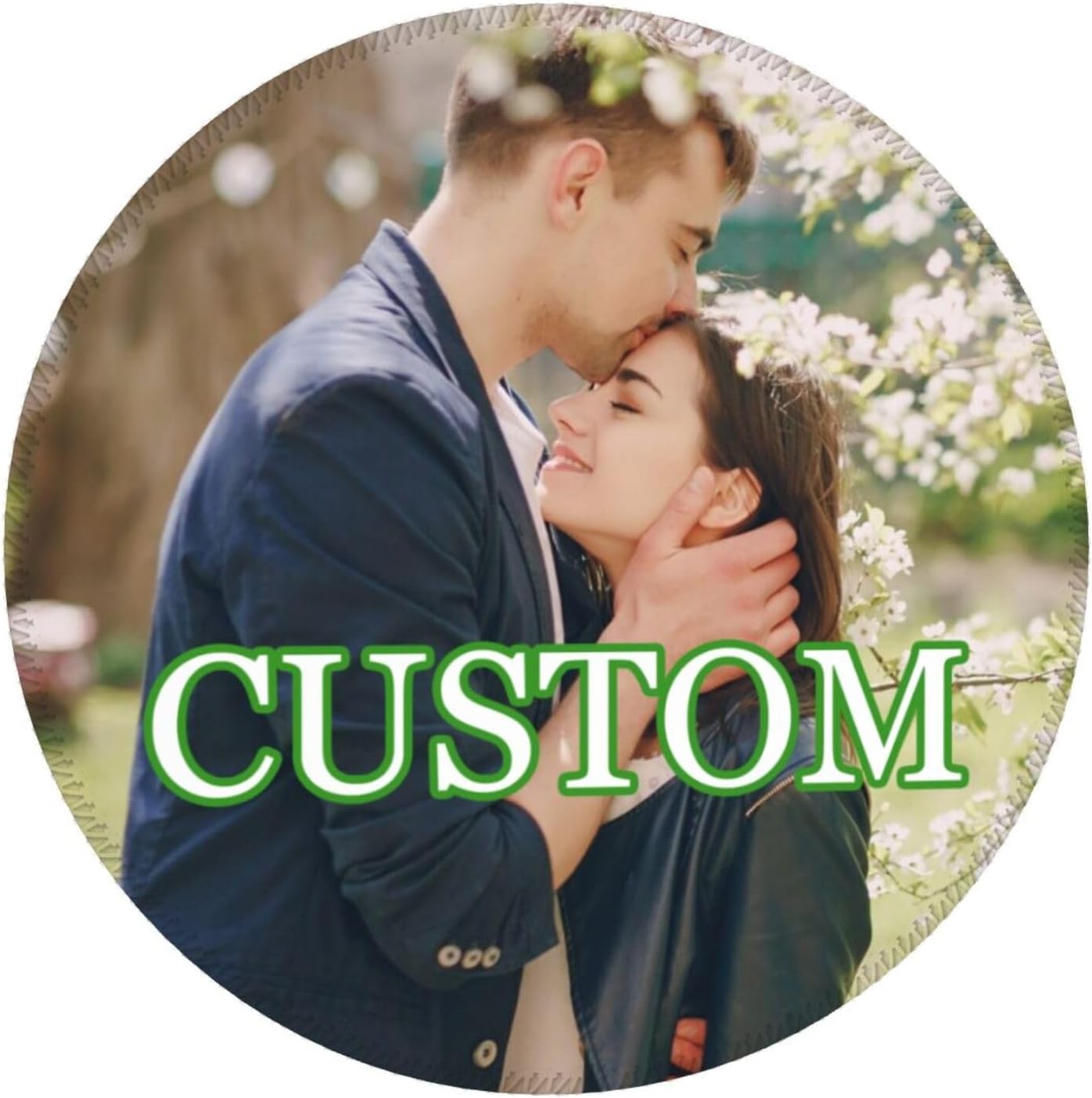 – Custom Mouse Pad, Personalised Mouse Mat with Photo, Text, Logo, Customized Anti-Slip Desk Mats for Gaming, Work, Customizable Gifts for Gamers (Round)