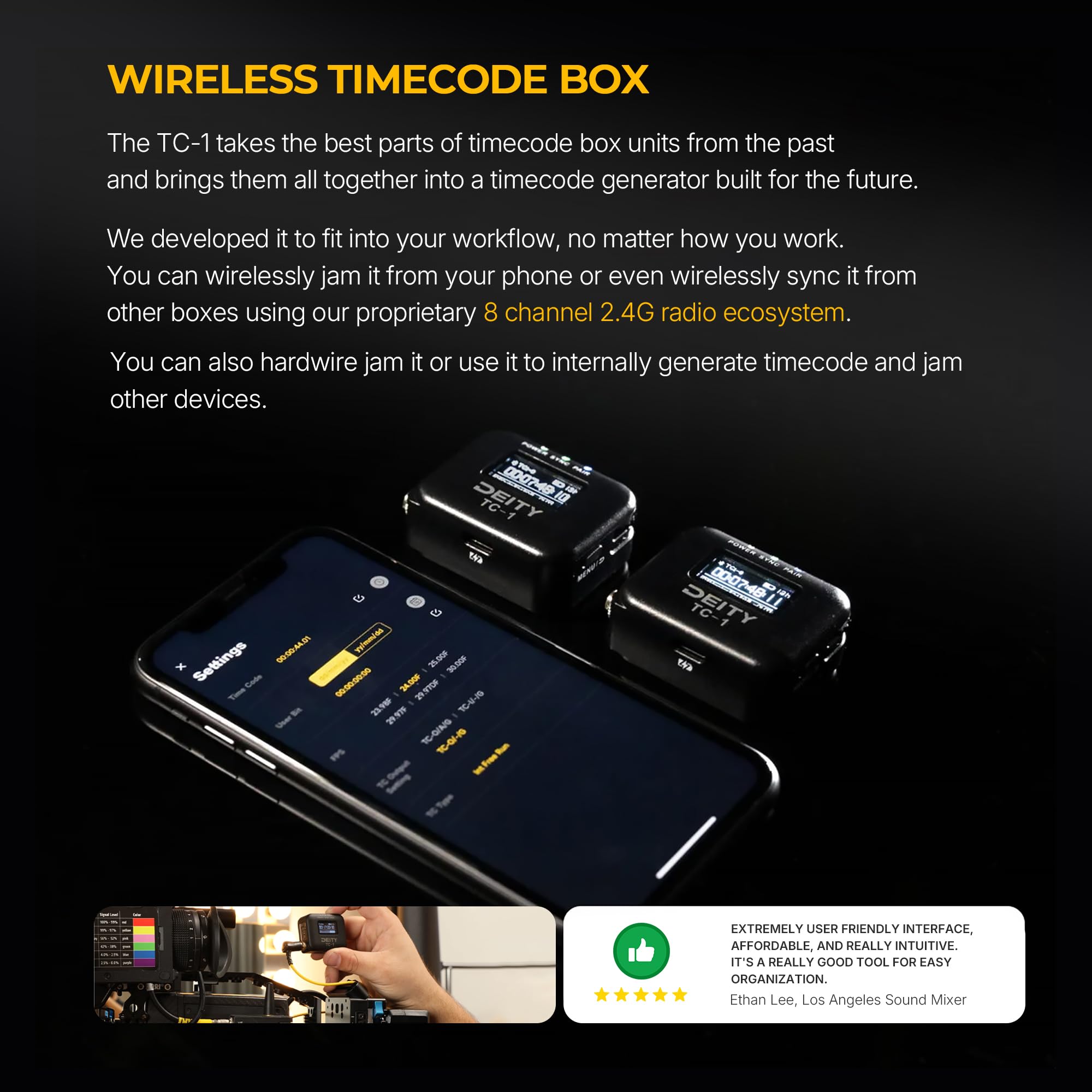 Amazon.com: Deity TC-1 Wirless Timecode Box 3 Kit | 2.4G Radio