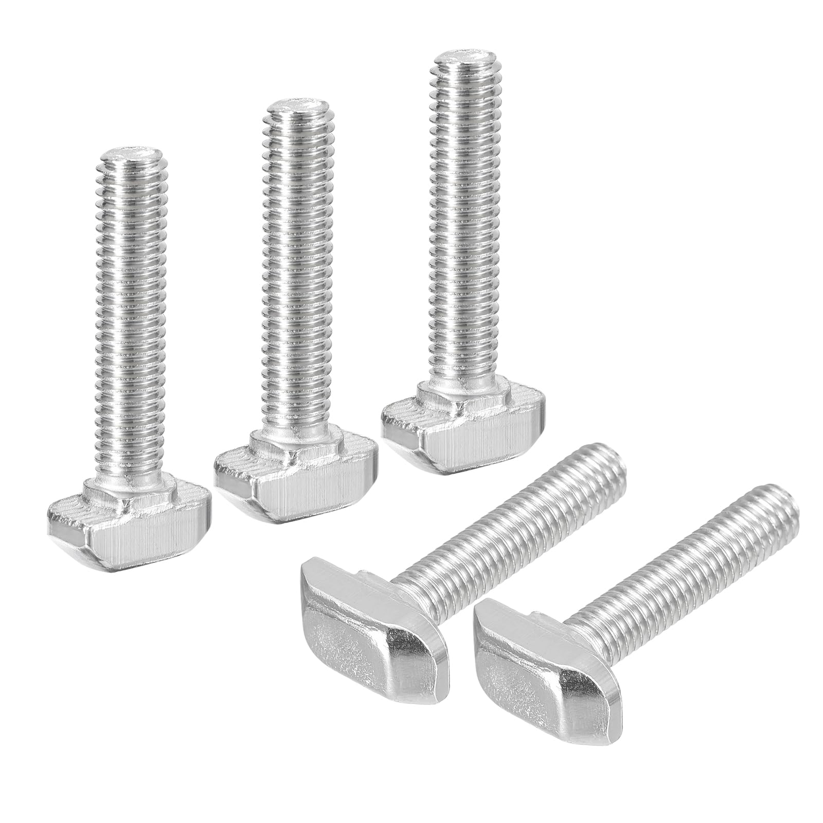 QUARKZMAN 30Pcs Boulons en T-Slot, M6 x 30mm Boulon à Tête de Marteau T Vis Goujon pour Profilé en Aluminium à Rainure en T Série 3030, Acier Inoxydable 304, Argent