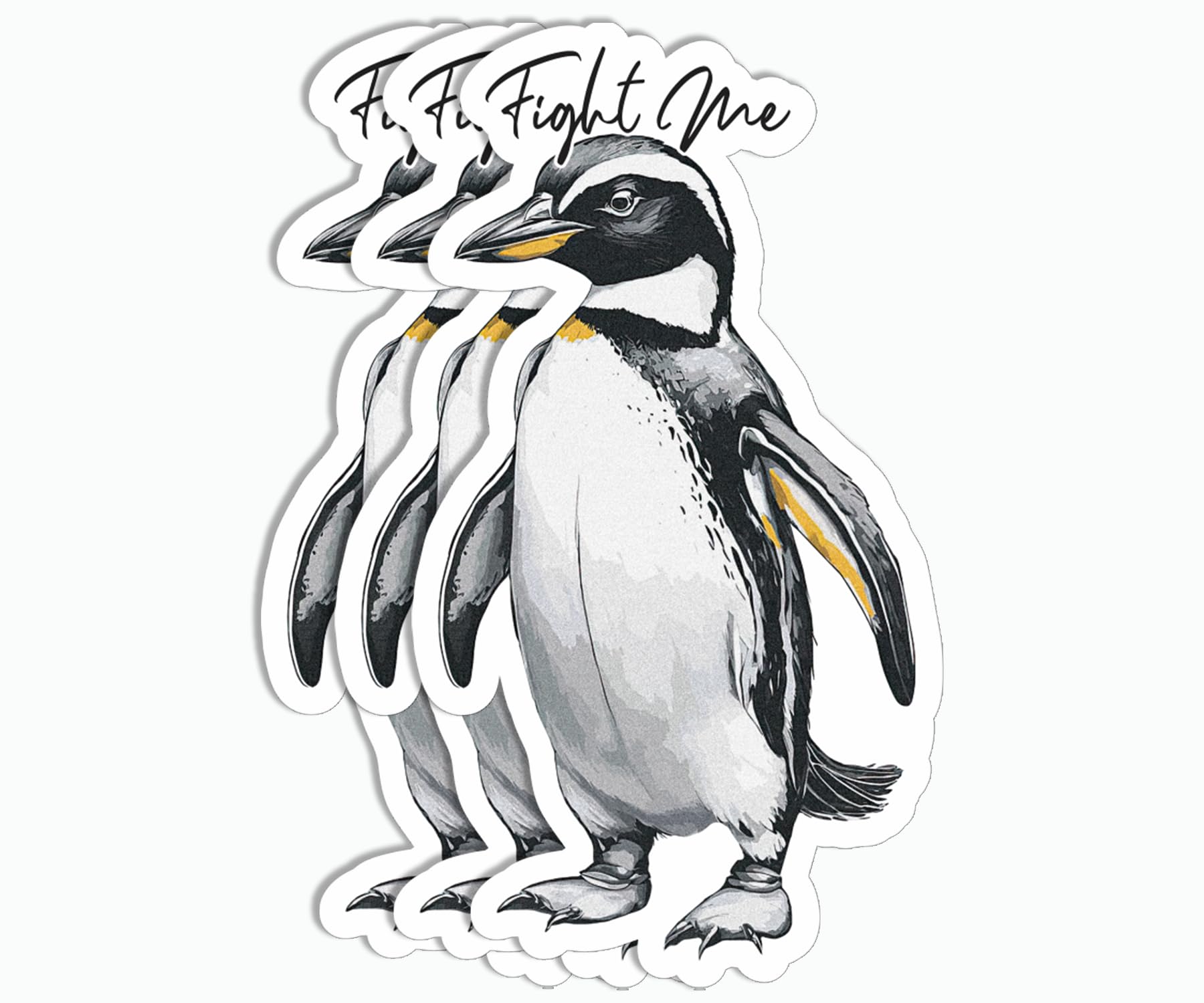 Calcomanías de pingüino Fight Me para evitar confusiones con tus termos y tazas