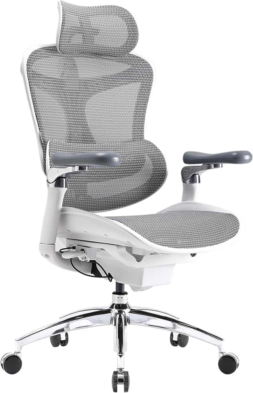SIHOO Doro C300 Pro Ergonomic Office Chair,Soft 6D Armrests,Light Grey | Dynamic Lumbar Support, Seat Depth Adjustment, Adjustable Backrest, Big and Tall Desk Chair for Home Office