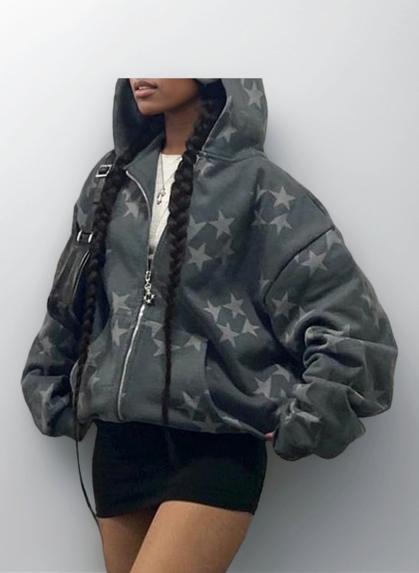 Fairy Grunge Clothes Alt Emo Clothing Y2k Zip Up Hoodie Oversized Hooded Sweatshirt Harajuku Aesthetic Jacket