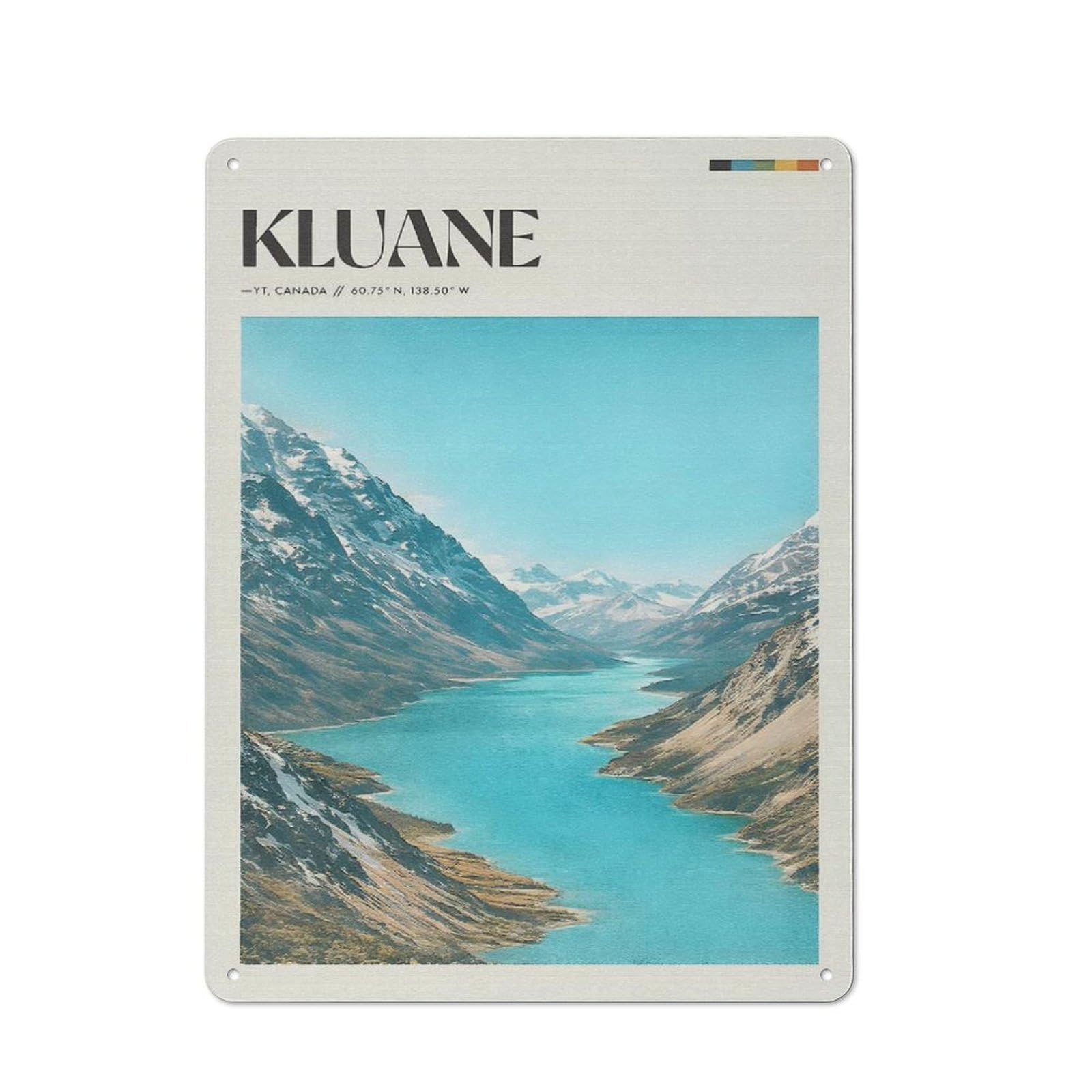 Junmoney Style-12 Everyday Kluane National Park Decorative Tin Plaque 40X30cm, Room Wall Plaque For Bedroom, Kitchen, Office Or Living Room