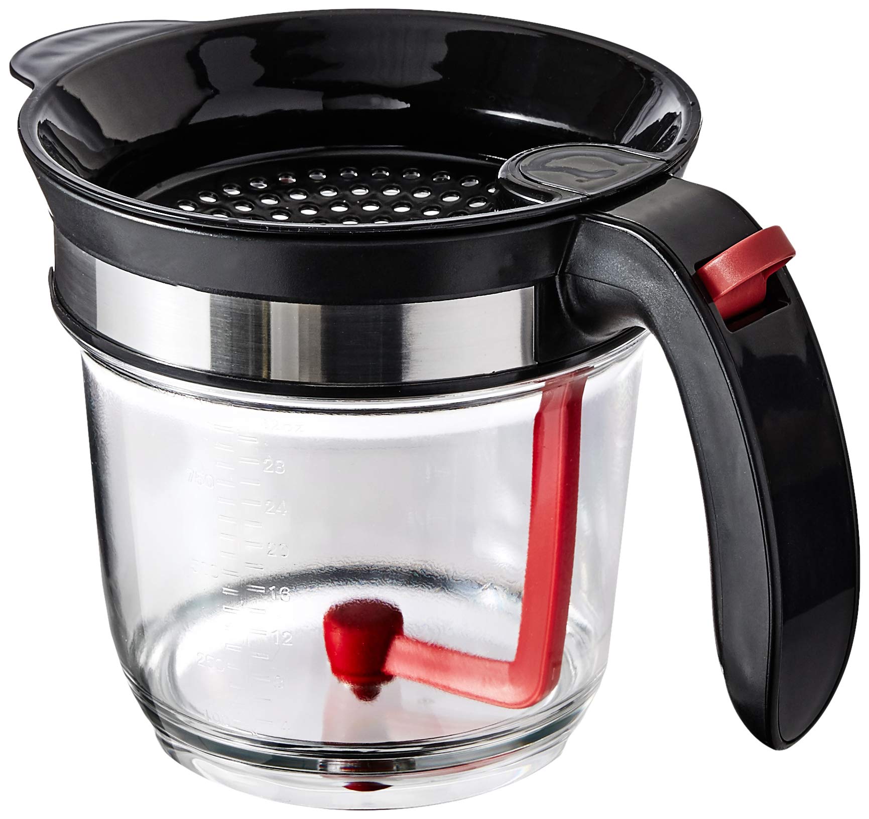 Best 4 Cups Gravy Separator and Fat Separator (32 Ounces) Makes Healthier Gravy, Soup Or Sauce Grease-Free, 1 Liter Measuring Capacity Cup and Strainer Filter, Heat Resistance By Vebo