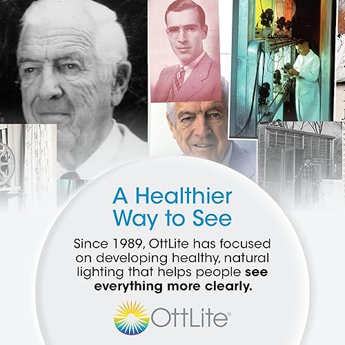 Miniatura 6 de OttLite Lámpara de escritorio LED suave al tacto, 3 ajustes de brillo con LED de luz natural de bajo consumo, cuello flexible ajustable y controles
