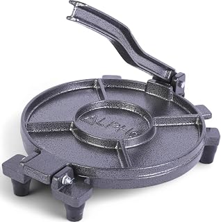 ALPHA LIVING Tortilla Press – 10 Inch Cast Iron Quesadilla Maker – Heavy Duty Empanada Maker Press – Cast Iron Tortilla Maker for Kitchen, Home Use