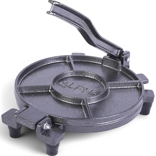 ALPHA LIVING Tortilla Press – 10 Inch Cast Iron Quesadilla
