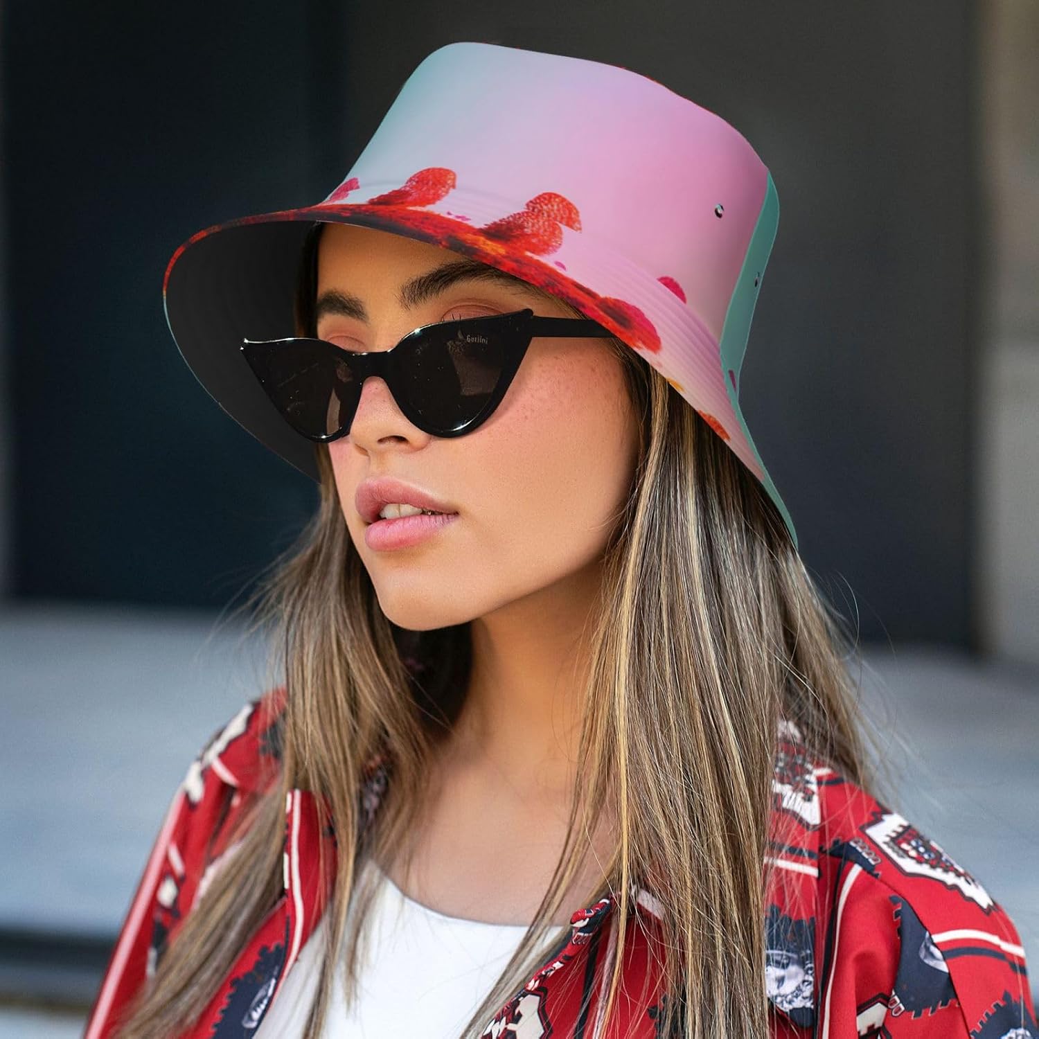 Bright Beautiful Colorful Art Print Sun Hat Outdoor Fisherman Cap Summer Bucket Hat Beach for Men Women