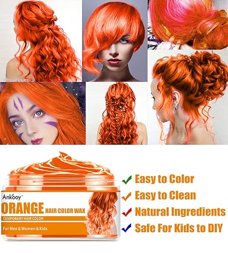 Miniatura 5 de Paquete de 6 cera de color temporal para el cabello cera natural para el cabello para hombres mujeres niños fiestas cosplay Halloween bricolaje