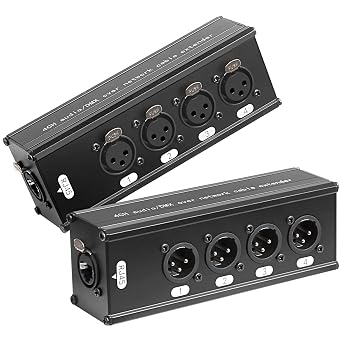 4 Channel Multi Network, 3-Pin XLR Male and Female to Ethercon Cable Channels, DMX Over Network Cable Extender, Compatible RJ45 Cat5/Cat6 Ethernet Extender1 Pair 4 Male + 4 Female
