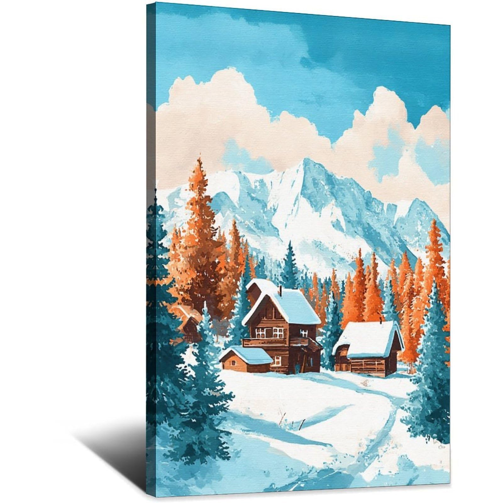 Meribel France Posters 20x30inch(50x75cm) Vintage Watercolor Canvas Art