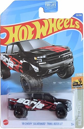 Hot Wheels Chevy Silverado Trail Boss LT '19, Baja Blazers 7/10 [Negro] 53/250