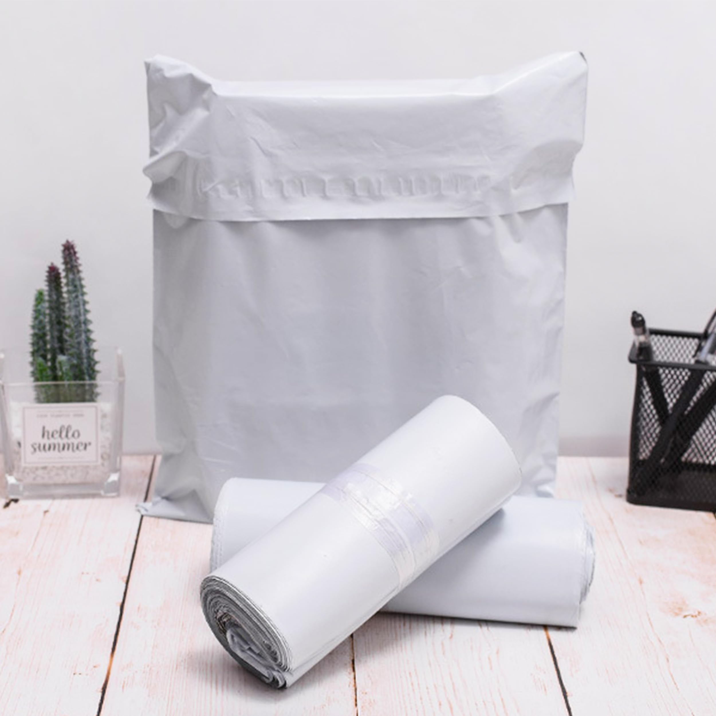 Bolsas de Envío - Sobres Autoadhesivos Blancos, Resistentes al Agua y al Desgarro, Ideales para Ropa y Envíos Logísticos (38x52 cm, 200 Piezas)