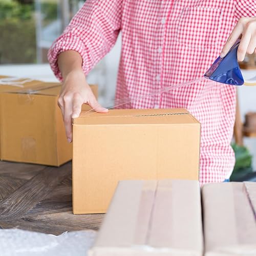 Miniatura 31 de CRUGLA Cajas de envío de 9 x 6 x 4 para pequeñas empresas, caja de embalaje de cartón corrugado, 25 paquetes Marrón,Blanco