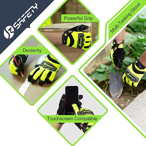 Miniatura 8 de JKSafety Guantes de trabajo utilitarios de alto rendimiento, guantes mecánicos para todos los propósitos, Guantes de Trabajo, para hombres y