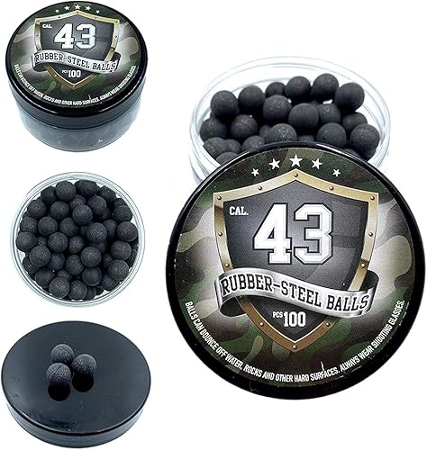 100 bolas de acero de mezcla dura de alta calidad bolas de pintura para entrenamiento y disparo de autodefensa en el hogar en calibre 43