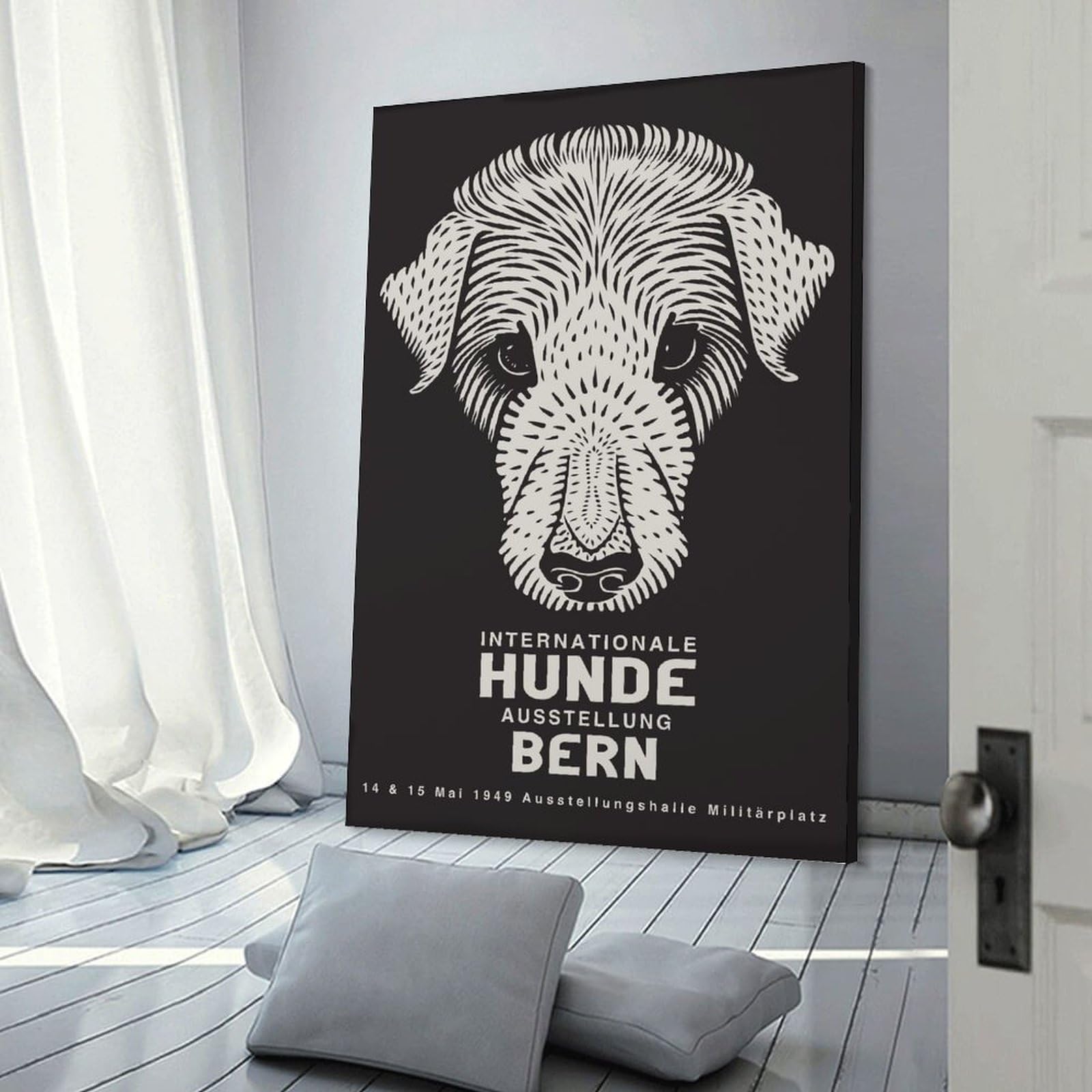 Junmoney Hunde Austellung Bern Canvas Wall Decor 20x30inch(50x75cm), for Feature Walls in Flats Or Modern Rooms, Decorative Artwork with Flexible Styling