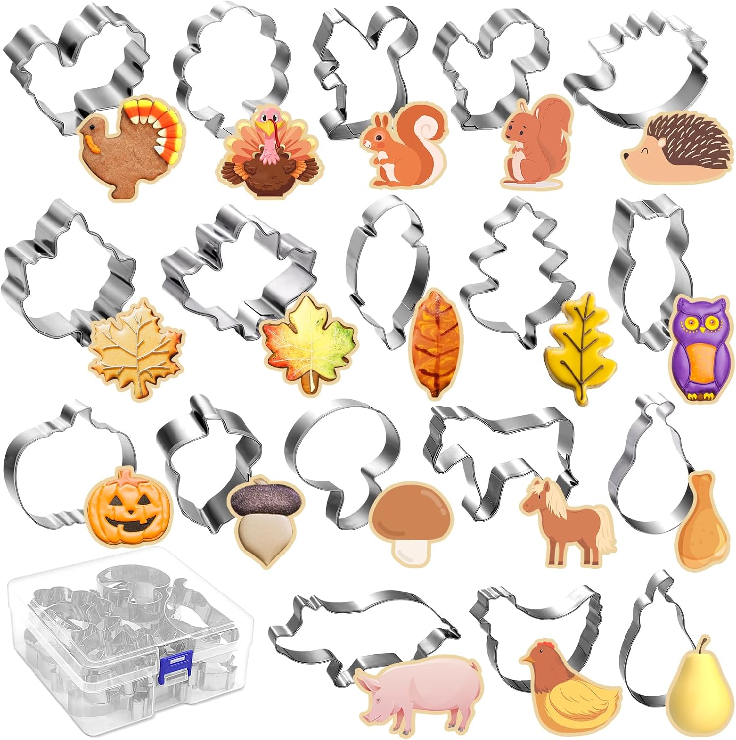 18 PCS Thanksgiving Cookie Cutters Fall Cookie Cutters