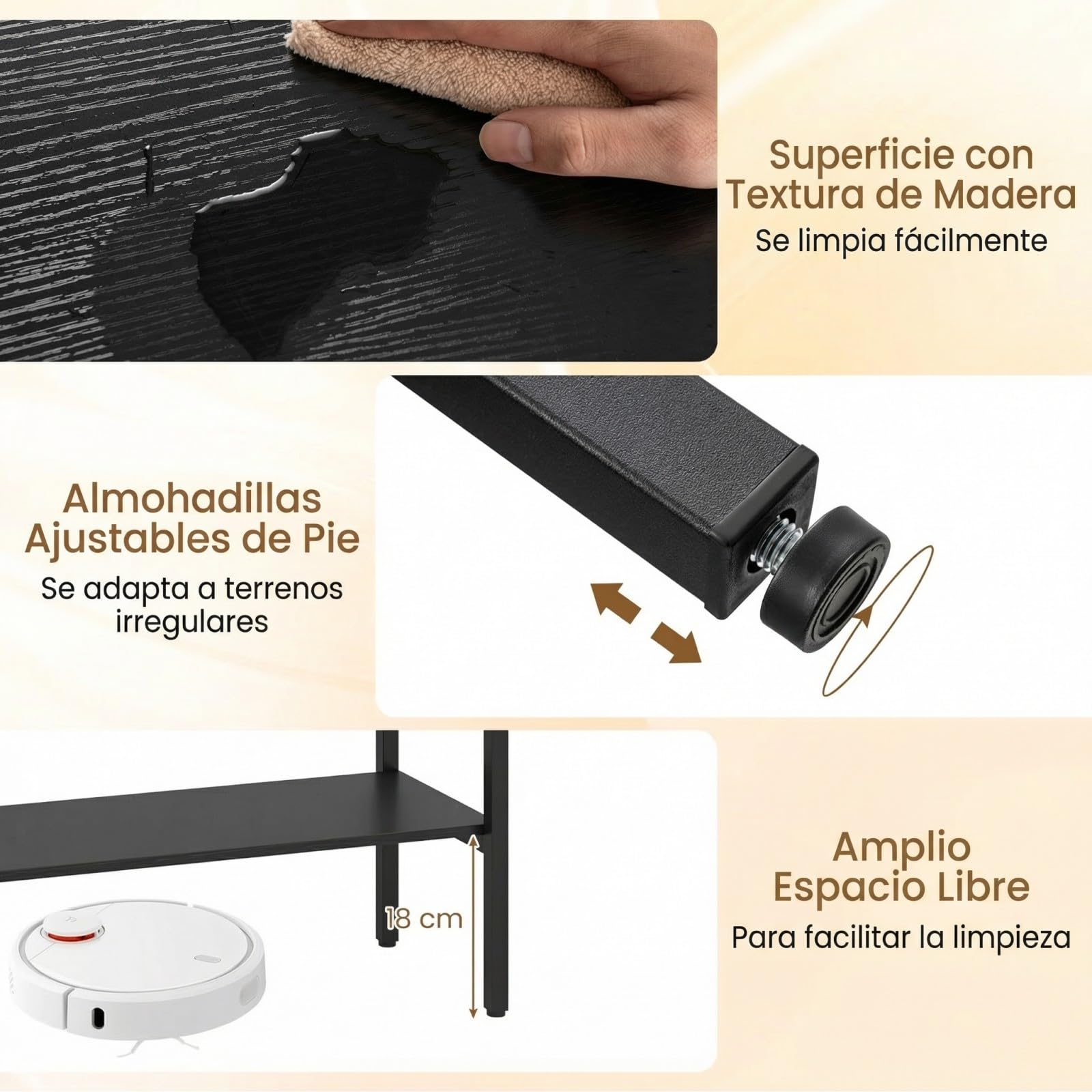 COSTWAY Mesa Consola de Entrada, Mesa Auxiliar de Ratán PE con Puertas Estilo Bohemio, Estantes de Almacenamiento y Estructura Metálica, Mueble Interior Estrecho para Sofá Recibidor Salón (Negro)