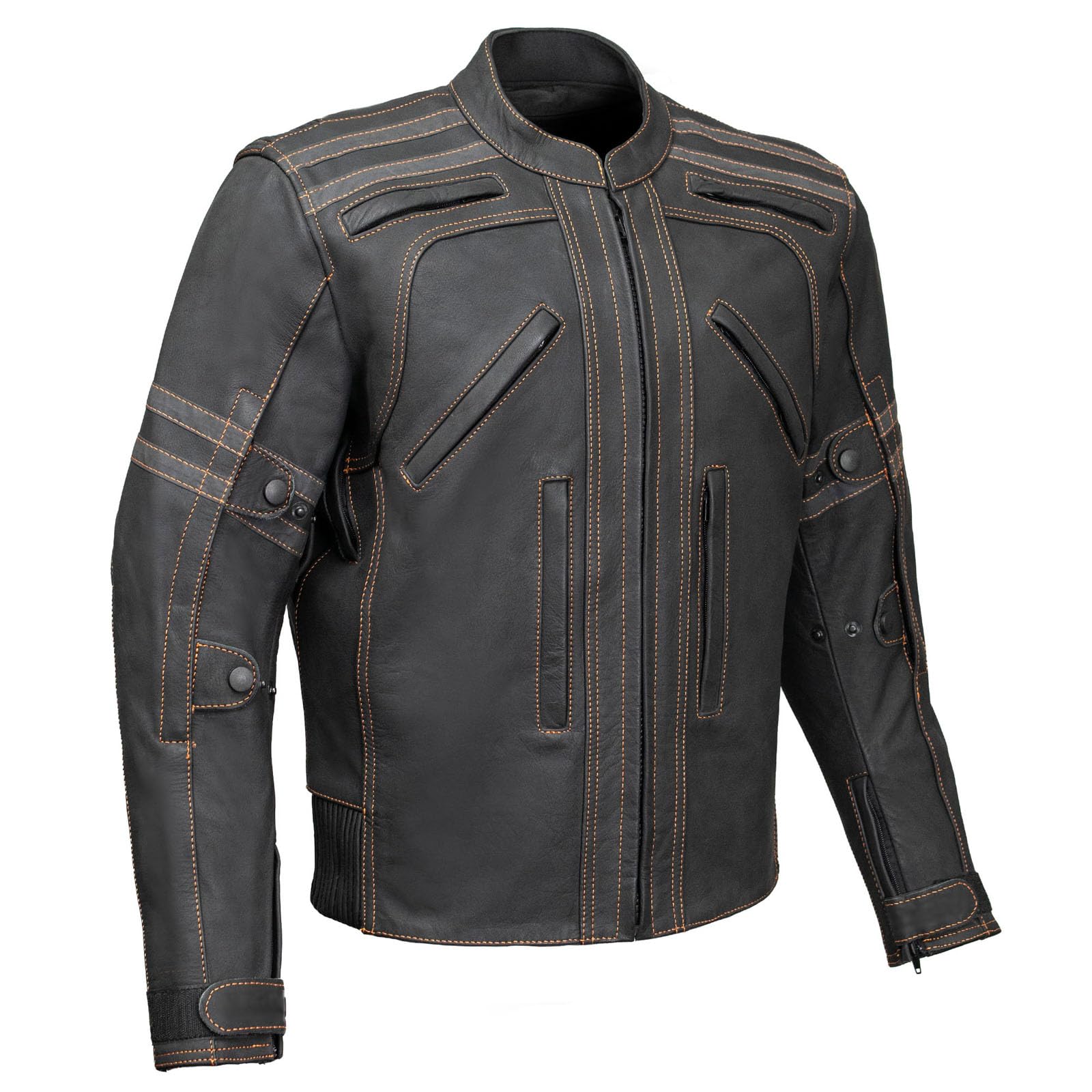 Men's Matte Black Motorcycle Jacket, LKM17012