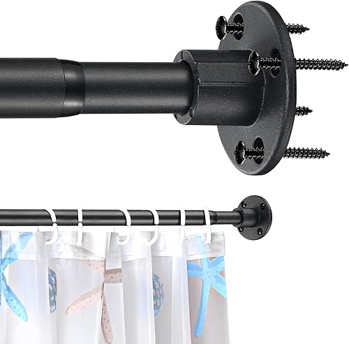 Barra de cortina de ducha, barra de ducha de 28 a 51 pulgadas, barra de ducha ajustable y resistente para baño montado en la pared, barra de cortina