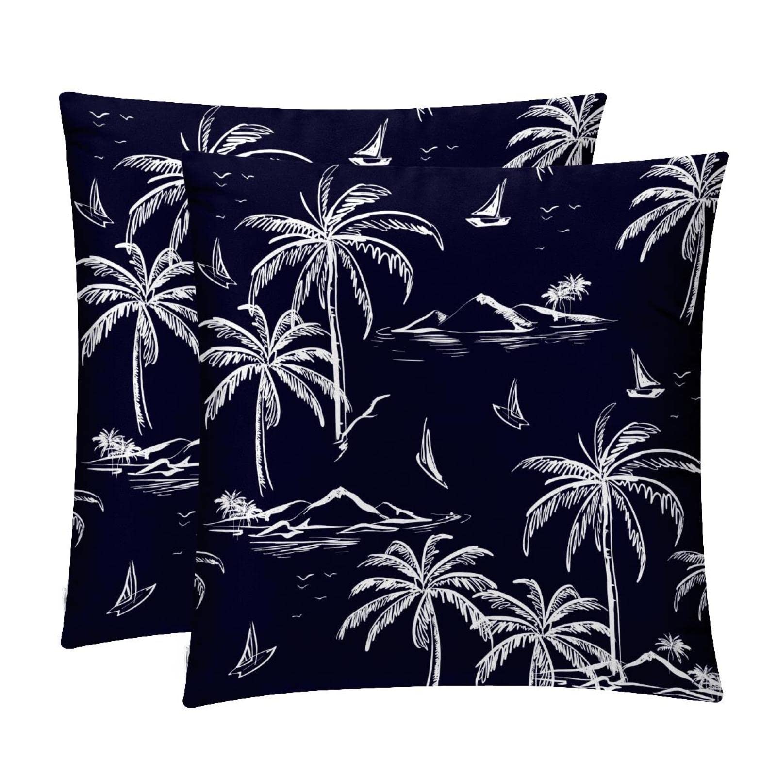 Housse de coussin lombaire pour soulager le dos avec motif palmier doux lot de 2