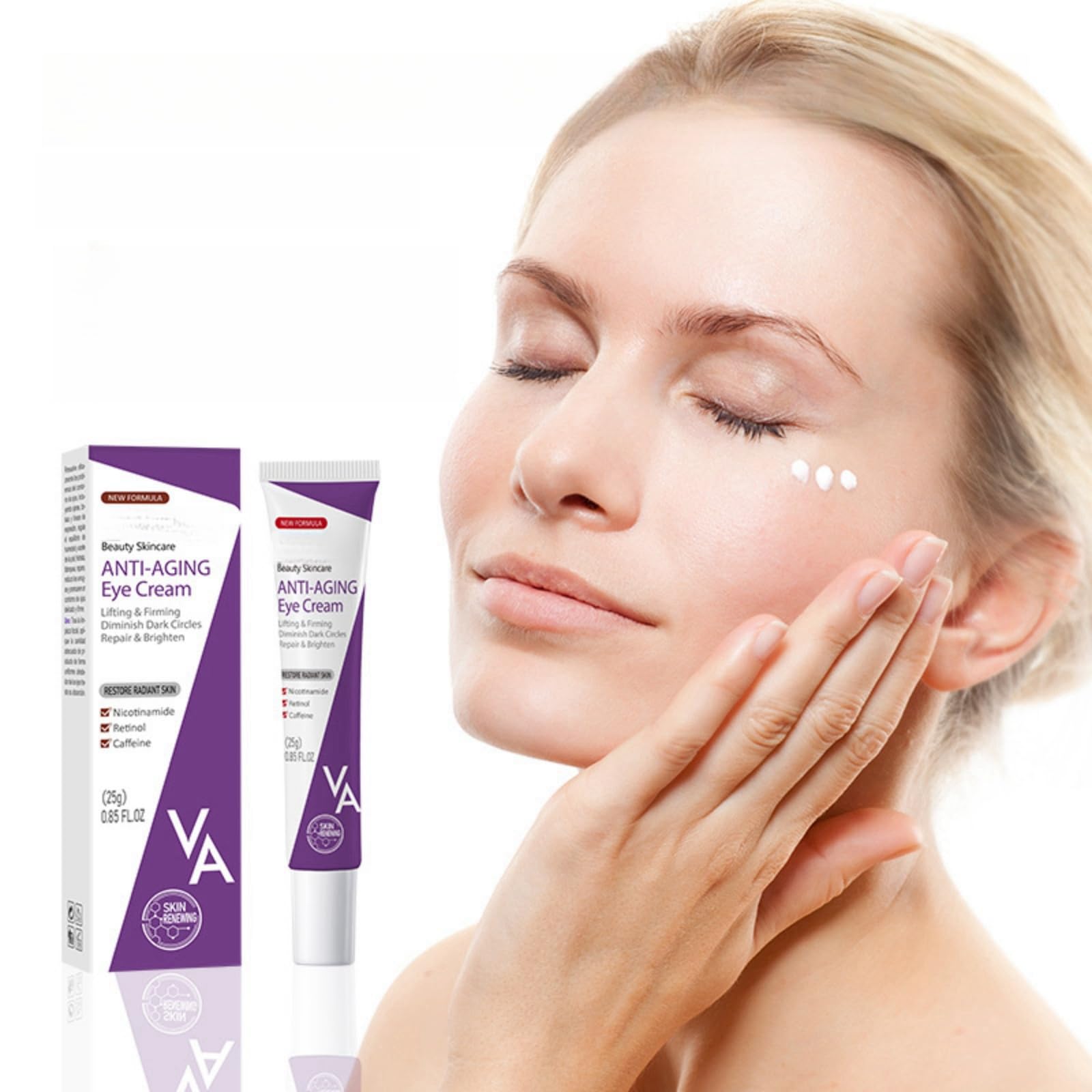 Retinol and Niacinamide Eye Cream for the Delicate Skin Around the Eyes, Minimizes Fine Lines and Wrinkles, Hydrates and Nourishes, Improves Skin Texture, Reducing Dark Circles, 25g