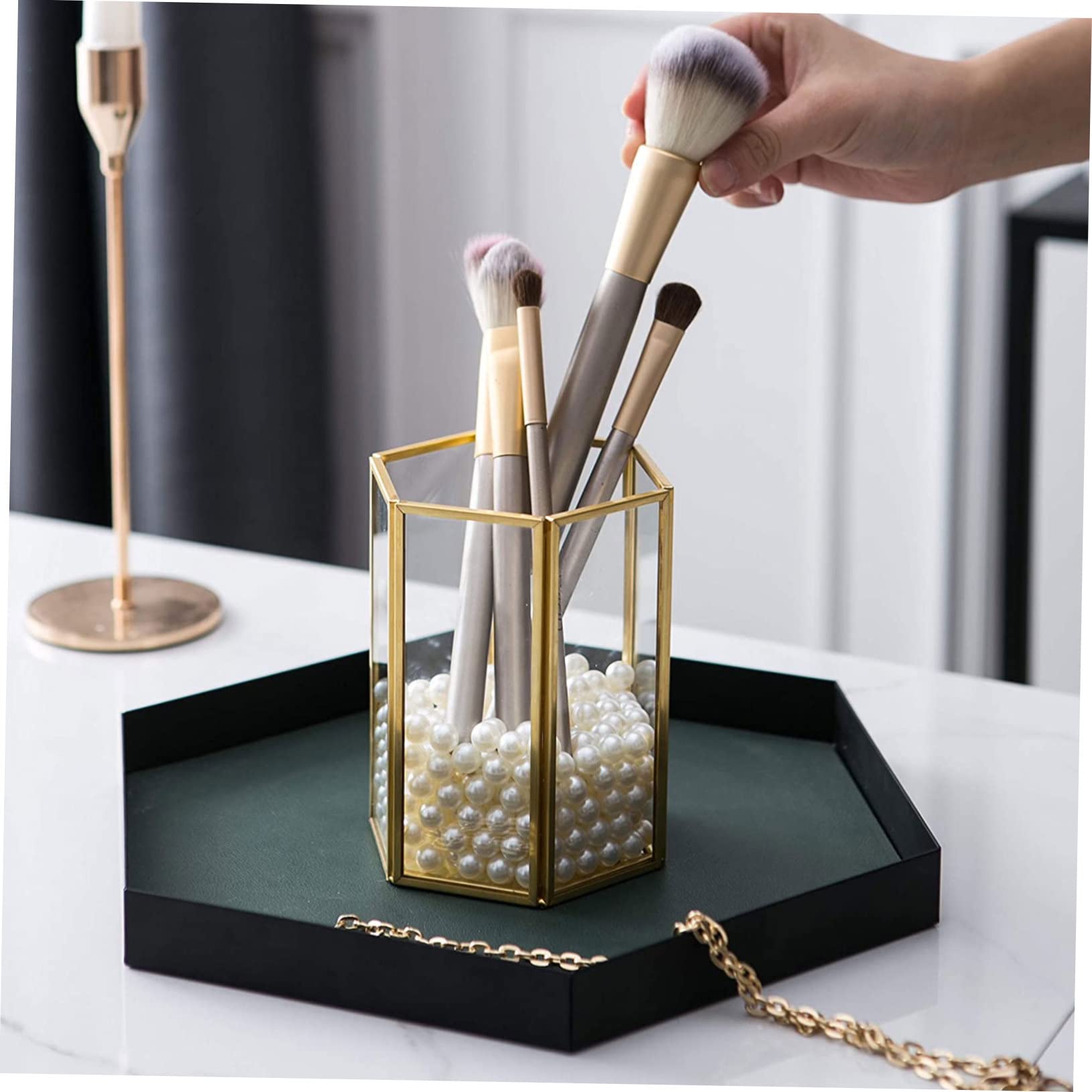minkissy Organizador De Brochas De Maquillaje Portabrochas De Caja Transparente Gran Capacidad
