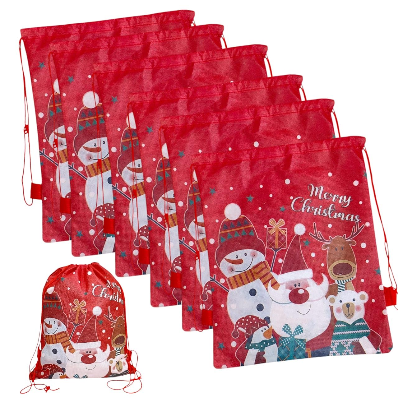 AMANVANI Christmas Candy Gift Cookie Bags Drawstring Bags Xmas Treat Bag, Santa Claus Bag Potli for Gift, Drawstring Bag, Birthday Return Gift Bag for Boys and Girls-picture-48