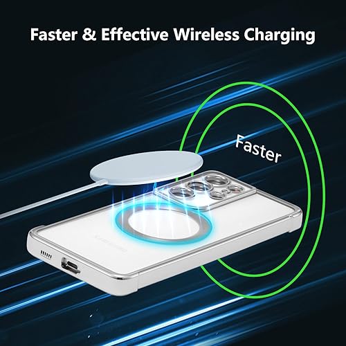 Miniatura 2 de RALEAVO Funda magnética para Samsung Galaxy S21 Ultra Clear compatible con Magsafe y protección contra caídas de grado militar, transparente, a