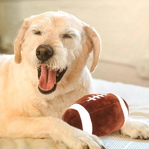 Miniatura 7 de LUOZZY Juguete de peluche con forma de rugby para masticar, juguetes de fútbol para perros, juguetes interactivos para perros, juguetes deportivos