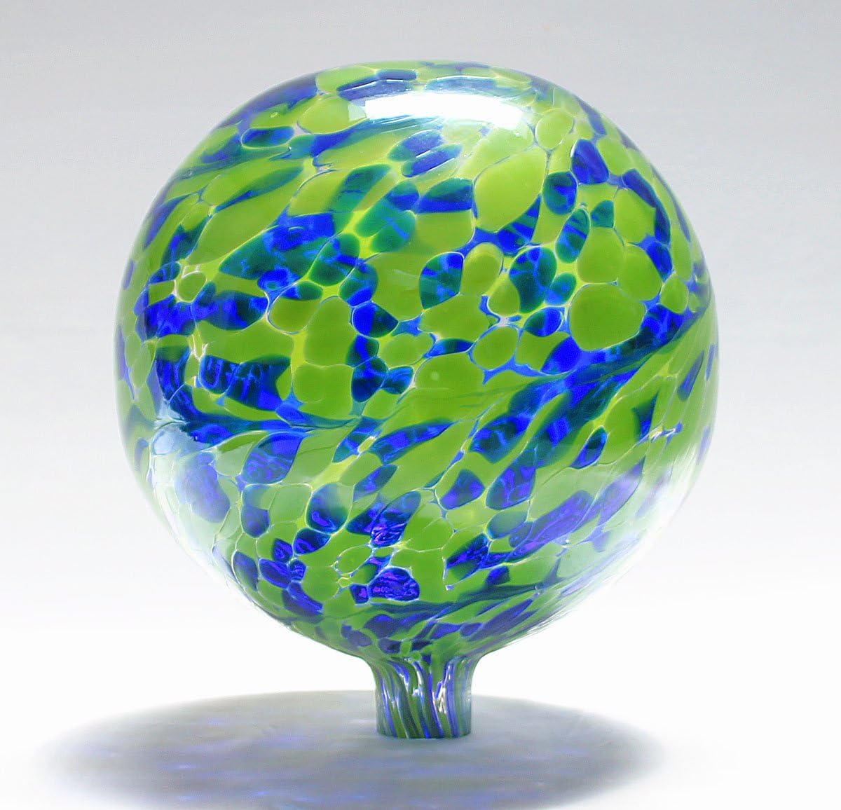 Glass Gazing Ball Gecko 12 Inch by Iron Art Glass Designs