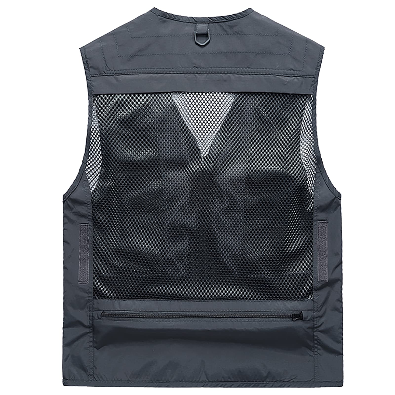Chaleco de Pesca Hombres Multi-Bolsillos Sin Mangas Fotografía Chaquetas para Trabajo Camping Senderismo(Size:XXL,Color:Azul)
