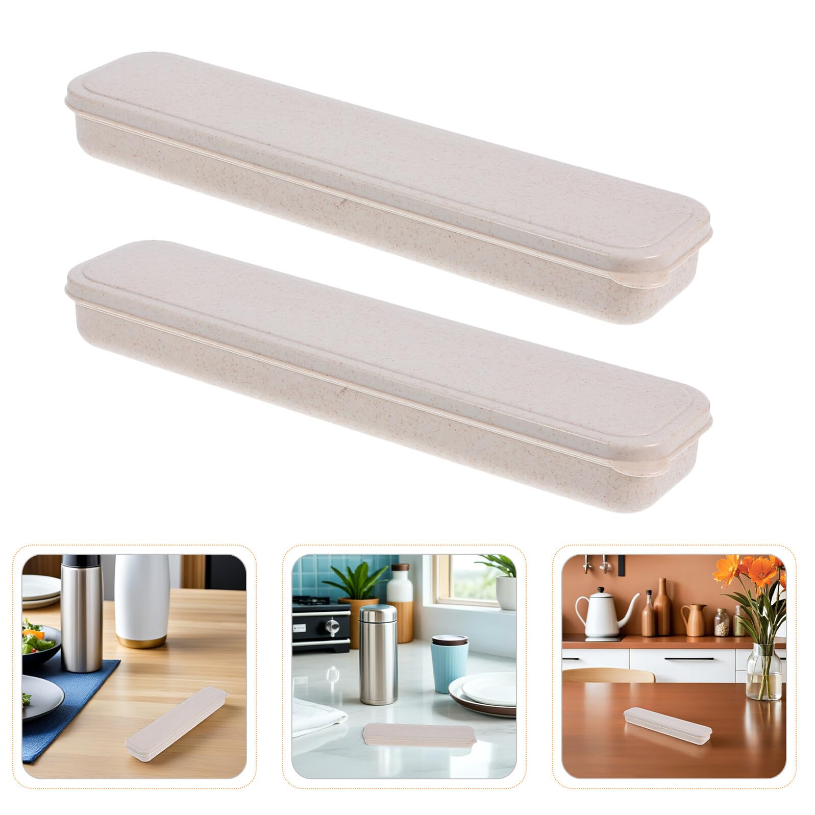 COLLBATH 10 Szt. Częściowy Plastikowy Pojemnik Sztućce z Pokrywą Przenośny Organizer Widelce Łyżki i Pałeczki Praktyczne Etui Do Przechowywania Sztućców Podróż i Piknik