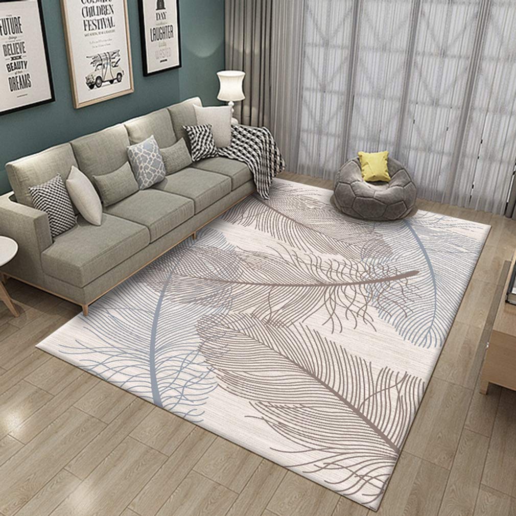 Buy MOXIC Soft Abstract Art Living Room Area Rugs Square Children Crawling Bedroom Rug Fleece Anti-Slip Carpets Nordic Feather Modern Home Decor Mats Indoor Outdoor Runners Nursery 5' X 5' — BookShops.in
