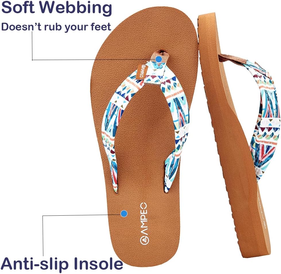 Ampeo Women's Arch Support Flip Flops Comfortable Casual Summer Beach Thong Sandals - Image 4